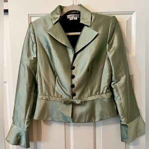 Kay Unger Green Peplum Jacket Sz 10